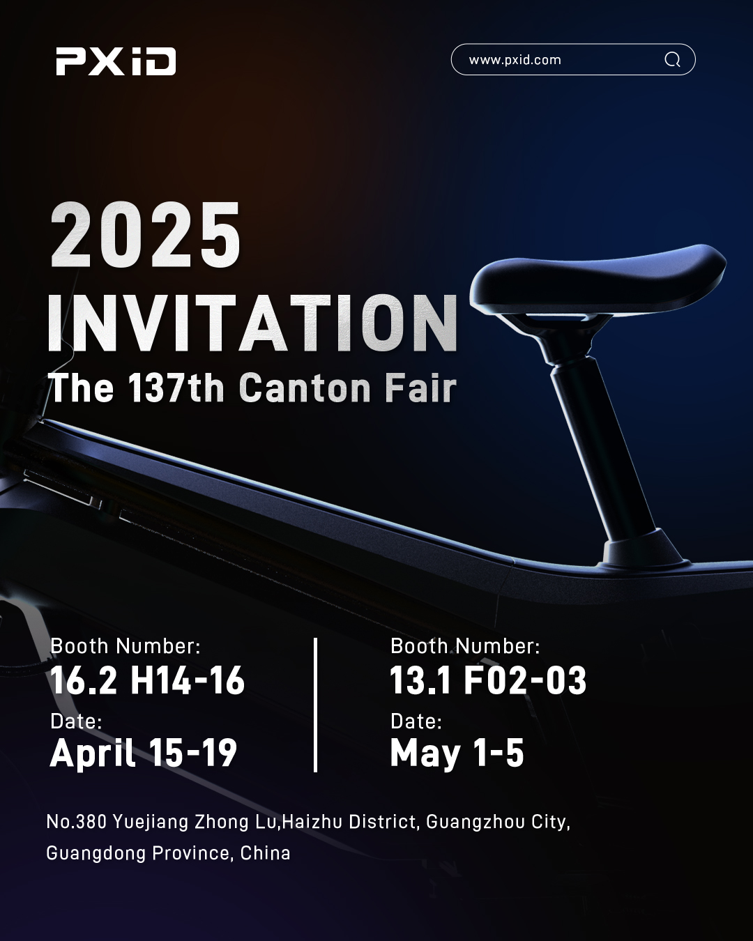 We are delighted to invite you to visit PXID at the upcoming Canton Fair, where we will showcase our cutting-edge design and manufacturing solutions tailored for growing brands like yours.